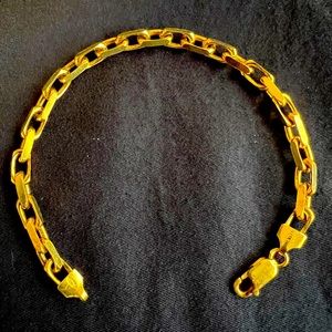 JAXXON Cable Link Bracelet/ 925 Italy silver 14k Gold Plated